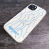 Custom θήκη iPhone Circuit Flow, λευκή με γαλάζιο σχέδιο, πλάγια όψη