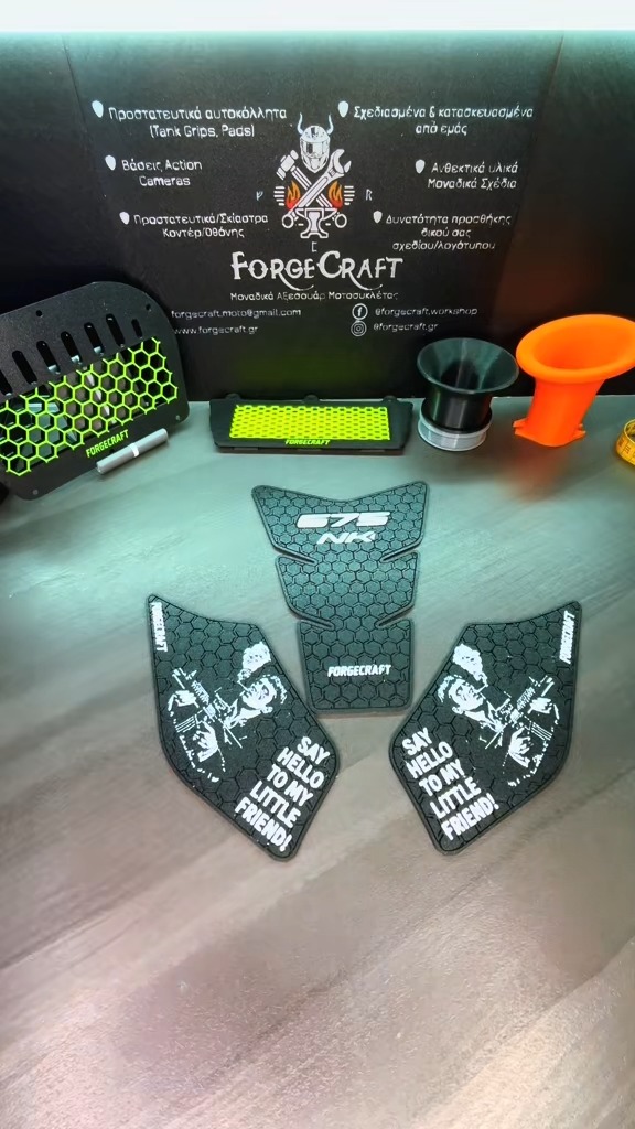 Tankpad Set CFMoto 675NK / 675SR-R – Scarface, Μαύρο / Λευκό – Forgecraft