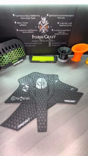 Tankpad Set CFMoto 800MT – Mandalorian, Μαύρο / Γκρι – Forgecraft
