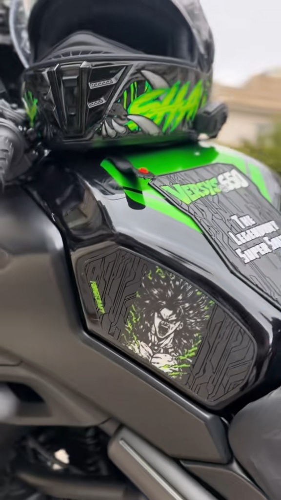 Tankpad Set Kawasaki Versys 650 – Dragon Ball, Μαύρο / Πράσινο / Λευκό – εικόνα 2